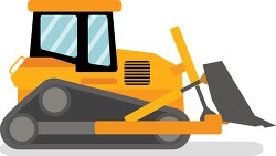 bulldozer large tractor used to move earth and rocks clipart