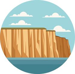 cliff coastal landscape with ocean and sky