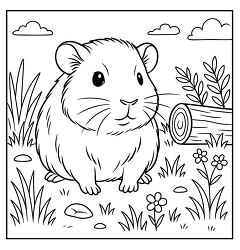 guinea pig in its natural habitat coloring page