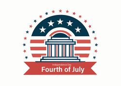 July 4th celebration badge with american flag vector