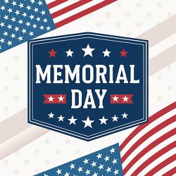 memorial day badge with stars and flags vector design