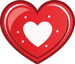 shiny red heart with white center love symbol