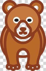 Simple Brown Bear Clipart for Kids Projects